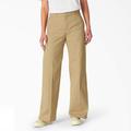 Dickies Women's Regular Fit Wide Leg Work Pants - Stonewashed Khaki Size 2 (FP901)