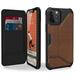 UAG iPhone 12 Case/iPhone 12 Pro Case [6.1-inch screen] Flip Folio Cover w/Card Slots & Viewing Stand Rugged Metropolis Protective Cover Italian Leather LTHR ARMR Brown