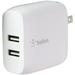 Belkin Dual USB Wall Charger 24W USB-A Charger White