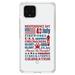 DistinctInk Clear Shockproof Hybrid Case for Google Pixel 4 (6.1 Screen) - TPU Bumper Acrylic Back Tempered Glass Screen Protector - Independence Day Word Art