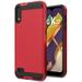 LG K22 / K32 5G Phone Case Hybrid Rugged Brushed Metal Design [Soft TPU + Hard PC] Dual Layer Armor Impact Slim Xpm Phone Cover for LG K22 / K32 - Red