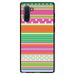 DistinctInk Case for Samsung Galaxy Note 10 (6.3 Screen) - Custom Ultra Slim Thin Hard Black Plastic Cover - Green Pink White Stripes Polka Dots