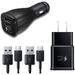 Adaptive Fast Charger Kit for Lenovo Z6 USB 2.0 Recharger Kit (Wall Charger + Car Charger + 2 x Type C USB Cables) Quick Charger-Black