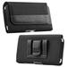 Luxmo Nokia C5 Endi Belt Clip Holster - Rugged PU Leather Fabric Phone Holder Pouch Case and Atom Wipe - Black