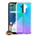 LG K31 /Aristo 5 /Fortune 3/Risio 4 Phone Case Gradual Colorful Transparent Stars Mirror Rainbow Gradient Change Color Thin Frame Rubber Hard Back Cover for LG Aristo 5 LG K31 LG Fortune 3 LG Risio 4