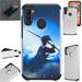 WORLD ACC Fusion Phone Case Compatible with Samsung Galaxy A11 + TEMPERED GLASS Hybrid TPU Phone Cover (Blue Samurai)