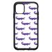 DistinctInk Custom SKIN / DECAL compatible with OtterBox Symmetry for iPhone 11 Pro (5.8 Screen) - Purple White Alligators - Cartoon Alligators