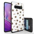 Galaxy S10+ Case Duo Shield Slim Wallet Case + Dual Layer Card Holder For Samsung Galaxy S10+ [NOT S10 OR S10e] (Released 2019) Bone N Paw