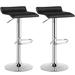 2PCS Swivel Bar Stool Set with Adjustable Height and PU Leather Seat