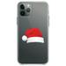 DistinctInk Clear Shockproof Hybrid Case for iPhone 12 / 12 PRO (6.1 Screen) - TPU Bumper Acrylic Back Tempered Glass Screen Protector - Realistic Santa Hat Christmas
