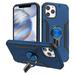 Apple iPhone 12 Pro iPhone 12 /6.1 Ring Stand Hybrid Rugged Heavy Duty Armor 2 layers with Car Air Vent Rotation Ring Holder fit Magnetic Car Mount [Blue] Phone Cover for iPhone 12 /12 PRO