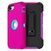 For Apple iPhone SE 2020 Heavy Duty Shockproof Armor Protective Hybrid Case Cover With Clip Pink/Teal