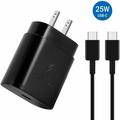 Original 25W USB-C Super Fast Charging Wall Charger for Samsung Galaxy A11 Charger Adapter with 3ft Type-C Cable - Black
