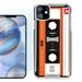 For Apple iPhone 12 Case iPhone 12 Pro Case Hybrid Bumper Phone case with Tempered Glass Screen Protector by OneToughShield Â® - Cassette Orange