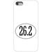 DistinctInk Case for iPhone 5 / 5S / SE (2016 Model) (4.3 Screen) - Custom Ultra Slim Thin Hard Black Plastic Cover - White 26.2 Oval Marathon Run - Show Your Love of Running