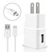 LG 511C Accessory Kit 2 in 1 Quick Charge USB Wall Charger 3.1 AMP Adapter + 3 Feet USB Data Sync Charging Cable WHITE