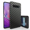 Galaxy S10+ Case Duo Shield Slim Wallet Case + Dual Layer Card Holder For Samsung Galaxy S10+ [NOT S10 OR S10e] (Released 2019) Carbon Fiber Black