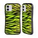 Head Case Designs Mad Prints Yellow Green Zebra Hybrid Case Compatible with Apple iPhone 11