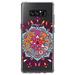 DistinctInk Clear Shockproof Hybrid Case for Samsung Galaxy Note 8 - TPU Bumper Acrylic Back Tempered Glass Screen Protector - Jewel Tone Mandala Colorful