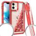 Kaleidio Case For iPhone 12 Mini (5.4 ) [Kleer Hybrid] 3-Piece Impact [Drop Protection] Shockproof See-Thru Cover [Red/Red Liquid Glitter]