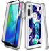 Nagebee Case for Motorola Moto G Power with Tempered Glass Screen Protector (Full Coverage) Glossy Stylish Finish Shockproof Protective Hybrid Bumper Case (Marble Series Blue)