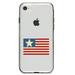 DistinctInk Clear Shockproof Hybrid Case for iPhone 7 8 SE (2020 Model) 4.7 Screen TPU Bumper Acrylic Back Tempered Glass Screen Protector - USA Single Star Flag Red White & Blue