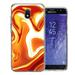 MUNDAZE For Samsung J3 2018/J337/AMP Prime 3/J3 Achieve Orange White Abstract Design Double Layer Phone Case Cover