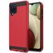 for Samsung Galaxy A12 5G Hybrid Rugged Brushed Metal Design [Soft TPU + Hard PC] Dual Layer Shockproof Armor Impact Slim Cover Xpm Phone Case [Red]