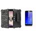 BC Rugged Dual Layer Armor Kickstand Holster Case (Digital Pixel Camo) with Bubble-Free Tempered Glass Screen Protector and Atom Cloth for Samsung Galaxy J7 Aero