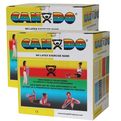 CanDo® Latex Free Exercise Band - 100 yard (2 x 50 yard rolls) - Yellow - x-light