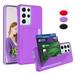 Galaxy S21 Plus Wallet Phone Case Takfox Galaxy S21+ Case Shockproof Hybrid Hard PC & TPU Armor Ultra Protective Case with 3 Cards ID Holder Slots Storage Cover for Samsung Galaxy S21 Plus Purple