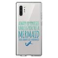 DistinctInk Clear Shockproof Hybrid Case for Galaxy Note 10 PLUS (6.8 Screen) - TPU Bumper Acrylic Back Tempered Glass Screen Protector - Always Be Yourself Unless You Can Be a Mermaid