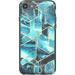 Scarlet Blue Waves iPhone SE (2020) Case with Slim Sleek Stylish Protective Design and Shiny Gold Accents Phone Cover Designed for iPhone SE (2nd Gen) iPhone 8 iPhone 7 (4.7 Inch) (Blue Waves)