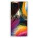 DistinctInk Clear Shockproof Hybrid Case for Google Pixel 4 XL (6.3 Screen) - TPU Bumper Acrylic Back Tempered Glass Screen Protector - Multi Color Feathers