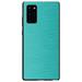 DistinctInk Case for Samsung Galaxy Note 20 (6.7 Screen) - Custom Ultra Slim Thin Hard Black Plastic Cover - Teal Stainless Steel Image Print - Faux Stainless Steel