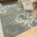 Nourison Contour Luminous Oversized Scrolling Leaves White Grey Hand-tufted Area Rug