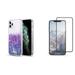 Luxmo [Premium Series] Waterfall Quicksand Fusion Liquid Glitter Case for iPhone 11 Pro Max 6.5 inch with Tempered Glass Screen Protector and Atom Cloth - (Lavender)