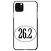 DistinctInk Case for iPhone 12/12 PRO (6.1 Screen) - Custom Ultra Slim Thin Hard Black Plastic Cover - White 26.2 Oval Marathon Run - Show Your Love of Running