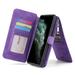 iPhone 11 Case Strong Magnetic with Zipper Wallet PU Leather 2 in 1 Multi Functional Removable Folio Card Holder Slots Pocket Hard Back Cover GMYLE for Apple iPhone 11 6.1 inches (Violet Purple)