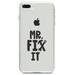 DistinctInk Clear Shockproof Hybrid Case for iPhone 7 PLUS / 8 PLUS (5.5 Screen) TPU Bumper Acrylic Back Tempered Glass Screen Protector - Mr. Fix It Wrench