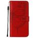 Allytech iPod Touch Case for iPod Touch 7th 6th 5th Generation PU Leather Butterfly Embossed Folio Flip Stand Shockproof Wallet Case Cover for Apple iPod Touch 7 2019 iPod Touch 6/5 Red