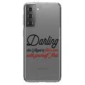 DistinctInk Clear Shockproof Hybrid Case for Galaxy S21 5G (6.2 Screen) - TPU Bumper Acrylic Back Tempered Glass Screen Protector - Darling Don t Forget to Fall In Love with Yourself