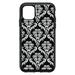 DistinctInk Custom SKIN / DECAL compatible with OtterBox Symmetry for iPhone 11 (6.1 Screen) - Black White Damask Pattern - Floral Damask Pattern