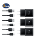 3Pack Adaptive Fast Charger Kit with USB Type C Cable Compatible with Huawei P Smart S - Black