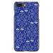 DistinctInk Case for iPhone 7 PLUS / 8 PLUS (5.5 Screen) - Custom Ultra Slim Thin Hard Black Plastic Cover - Dark Blue White Floral