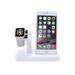 2 in 1 Charging Stand for Apple Watch Charger Stand Charging Station Dock for iWatch Series 5/4/3/2/1 iPad iPhone 11 Pro/Xs/XR/X/8/8Plus/7/7 Plus White