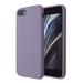 Liquid Silicone Case For iPhone SE 2020 Soft Touch Full Body Protection with Microfiber Lining Ultra Slim Gel Cover Lavender Gray by Insten