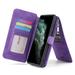 iPhone X / XS Case Strong Magnetic with Zipper Wallet PU Leather 2 in 1 Multi Functional Removable Folio Card Holder Slots Pocket Hard Back Cover GMYLE for Apple iPhone X & XS (Violet Purple)