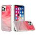 For Iphone 12 Pro Max 6.7 Marble Design Electroplated Edged Shockproof Cover Case - D