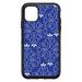 DistinctInk Custom SKIN / DECAL compatible with OtterBox Symmetry for iPhone 11 Pro MAX (6.5 Screen) - Dark Blue White Floral